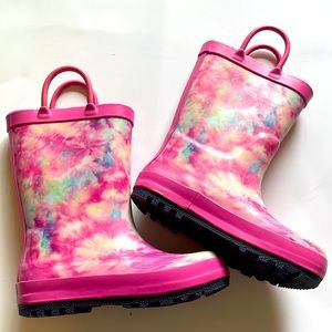 Cat & Jack Girls Watercolor Rain boots Size 9
